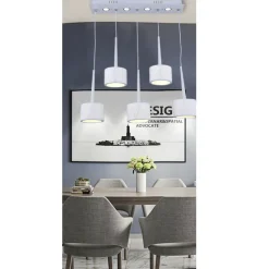 LAMPADARIO DA SOFFITTO SOSPENSIONE PLAFONIERA PARALUME BIANCO 3 ACCENSIONI B10