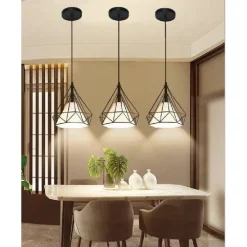 LAMPADARIO DIAMANTE DA SOFFITTO SOSPESO PENDENTE MODERNO PLAFONIERA E27 B20