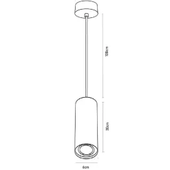 LAMPADARIO FARETTO CILINDRO PENDENTE A SOSPENSIONE ATTACCO GU10 BIANCO 30 CM 99944
