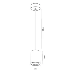 LAMPADARIO FARETTO CILINDRO PENDENTE A SOSPENSIONE ATTACCO GU10 BIANCO 15CM 99920