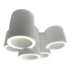 LAMPADARIO IN GESSO 5 CILINDRI VERNICIABILE SOFFITTO LAMPADA FARETTI GU10 GS-C07