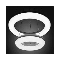 LAMPADARIO LAMPADA 2 ANELLI LUCE LED SOFFITTO SOSPENSIONE PENDENTE MODERNO DESIGN