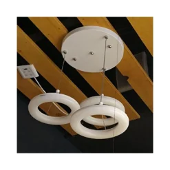 LAMPADARIO LAMPADA 3 ANELLI LUCE LED SOFFITTO SOSPENSIONE PENDENTE POLIURETANO
