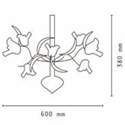 LAMPADARIO LAMPADA A SOFFITTO CON FIORI ROSA ACCIAIO ORO VETRO LUCE LED PENDENTE