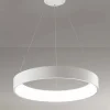 LAMPADARIO LAMPADA ANELLO ARGENTO 45CM LUCE LED SOFFITTO SOSPENSIONE PENDENTE