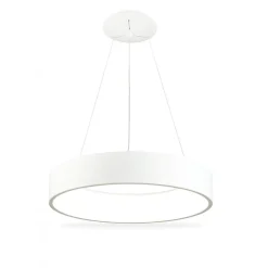 LAMPADARIO LAMPADA ANELLO ARGENTO 45CM LUCE LED SOFFITTO SOSPENSIONE PENDENTE