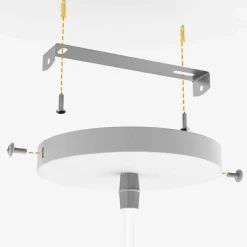 LAMPADARIO LAMPADA SOSPENSIONE CUBO 23CM DESIGN MODERNO PARALUME METALLO BIANCO