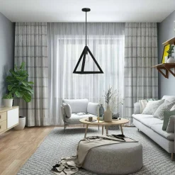 LAMPADARIO LAMPADA SOSPENSIONE PIRAMIDE 30CM DESIGN MODERNO PARALUME NERO