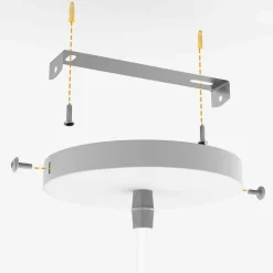 LAMPADARIO LAMPADA SOSPENSIONE CUBO 18CM DESIGN MODERNO PARALUME METALLO BIANCO