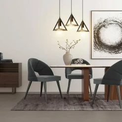 LAMPADARIO LAMPADA SOSPENSIONE PIRAMIDE 18CM DESIGN MODERNO PARALUME NERO