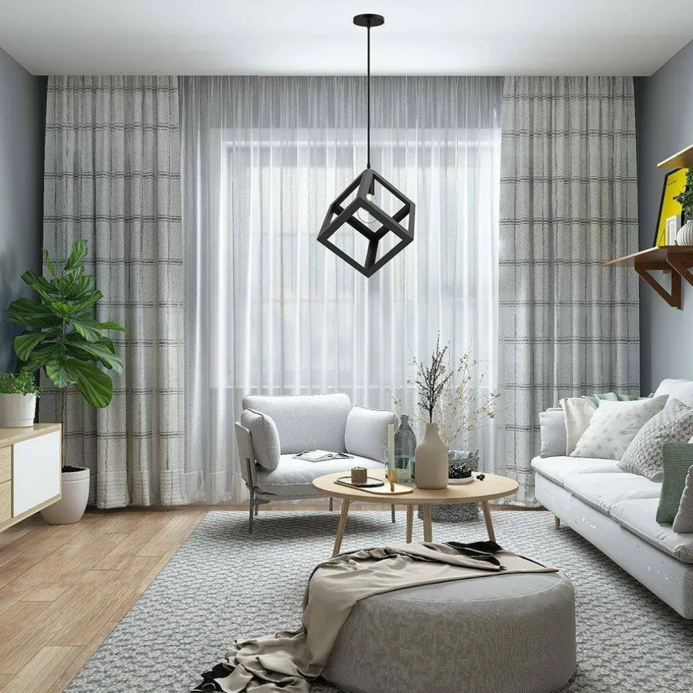 LAMPADARIO LAMPADA SOSPENSIONE CUBO 18CM DESIGN MODERNO PARALUME METALLO NERO