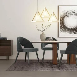 LAMPADARIO LAMPADA SOSPENSIONE PIRAMIDE 25CM DESIGN MODERNO PARALUME BIANCO