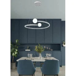 LAMPADARIO LED 34 W A SOSPENSIONE DESIGN MODERNO IN ALLUMINIO PVC LUCE 6500K A58