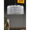 LAMPADARIO LED 35 W SOSPESO CERCHIO CON PENDENTI CRISTALLO LUCE FREDDA 8000K B70
