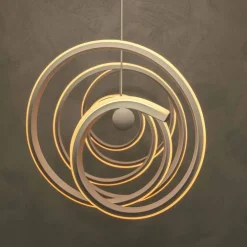 LAMPADARIO LED 60 WATT LAMPADA TWIST BIANCO STILIZZATO TECNOLOGIA CCT 3000K-6500K A68-B3C