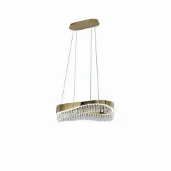 LAMPADARIO LED A SOSPENSIONE ORO 35 W CON CRISTALLI CONTEMPORANEO LUCE 6500K B78