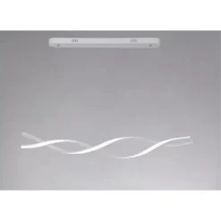 LAMPADARIO LED A SOSPENSIONE 48W BIANCO SPIRALE ONDULATO VORTICE INTRECCIATO LUCE 6500K 32491