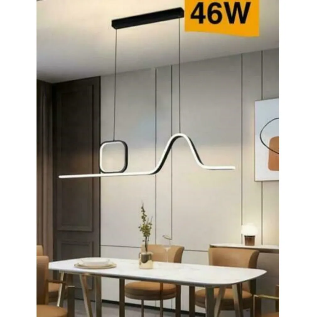 LAMPADARIO LED A SOSPENSIONE SOFFITTO 46 WATT MODERNO NERO LUCE 6500K 4000K B57