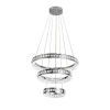 LAMPADARIO LED A SOSPENSIONE SOFFITTO 46W CCT 3 ANELLI DECORATI CRISTALLI ACRILICO B50-3C