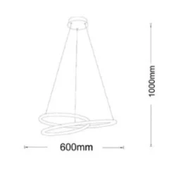 LAMPADARIO LED A SOSPENSIONE INTRECCIATO 38W BIANCO CCT COLORE LUCE SELEZIONABILE B62-B3C