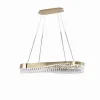 LAMPADARIO LED A SOSPENSIONE ORO 45W CON CRISTALLI CONTEMPORANEO LUCE FREDDA B77