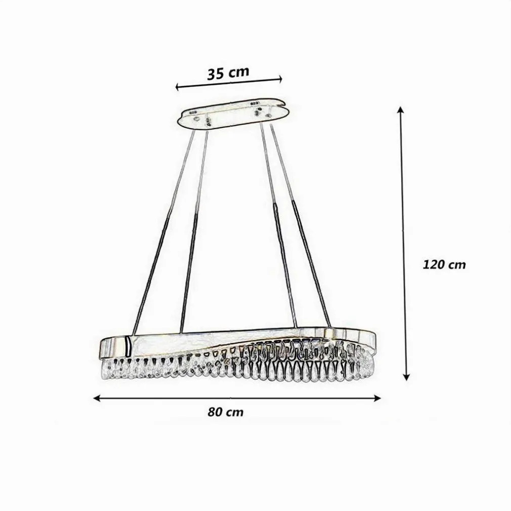LAMPADARIO LED A SOSPENSIONE ORO 45W CON CRISTALLI CONTEMPORANEO LUCE FREDDA B77