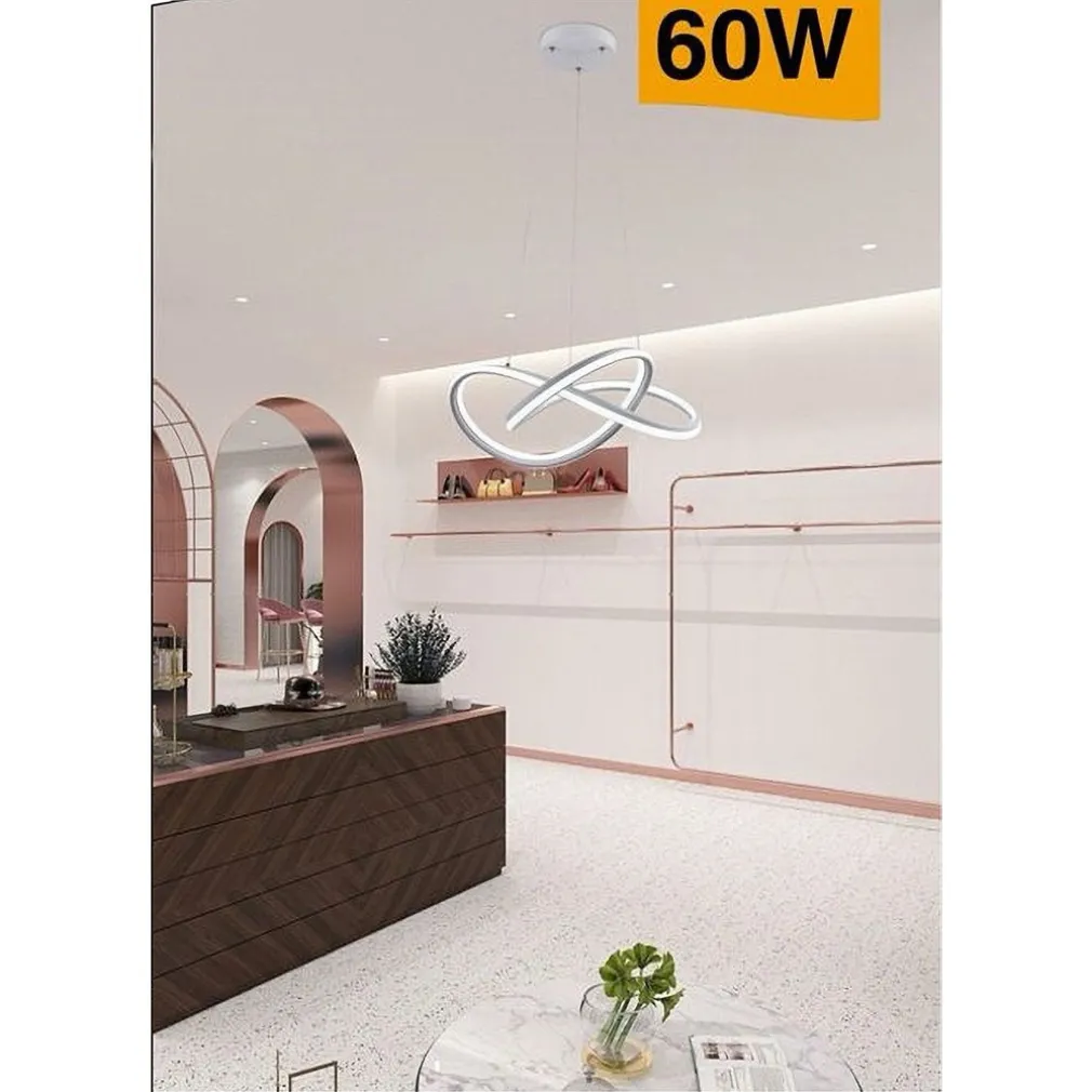 LAMPADARIO LED A SOSPENSIONE MODERNO INTRECCIATO BIANCO 60W 3 COLORI LUCE A50-B3C