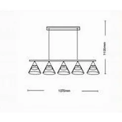 LAMPADARIO LED A SOSPENSIONE 16WATT NERO CON 5 LUCI 3 COLORAZIONI DI LUCE A69-3C