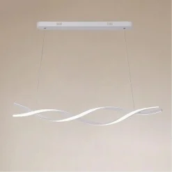 LAMPADARIO LED A SOSPENSIONE 48W BIANCO SPIRALE ONDULATO VORTICE INTRECCIATO LUCE 4000K 32484