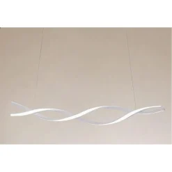 LAMPADARIO LED A SOSPENSIONE 48W BIANCO SPIRALE ONDULATO VORTICE INTRECCIATO LUCE 4000K 32484