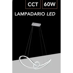 LAMPADARIO LED INTRECCIATO A FIOCCO A SOSPENSIONE 60W CCT 3 COLORAZIONE DI LUCE A59-B3C