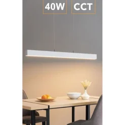 LAMPADARIO LED LINEARE A SOSPENSIONE SOFFITTO 40W MODULARE TECNOLOGIA CCT LL57-120C-3C