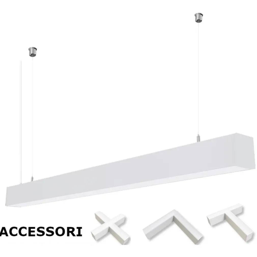LAMPADARIO LED LINEARE A SOSPENSIONE SOFFITTO 40W MODULARE TECNOLOGIA CCT LL57-120C-3C