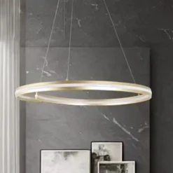 LAMPADARIO LED MODERNO A SEMICERCHIO 100W A SOSPENSIONE LUCE 6500K 70CM ORO 33443