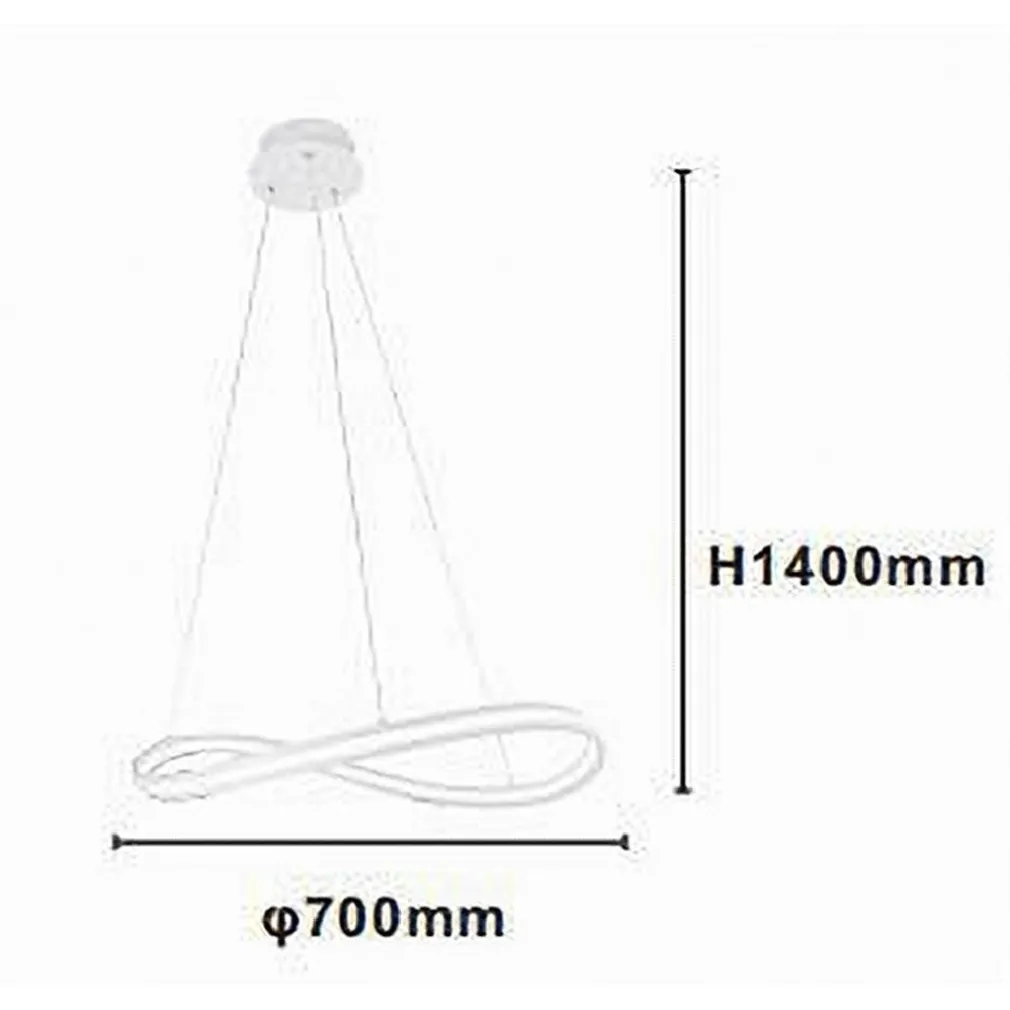 LAMPADARIO LED MODERNO A FIOCCO 100W LAMPADA A SOSPENSIONE LUCE 6500K 70CM BIANCO 33382
