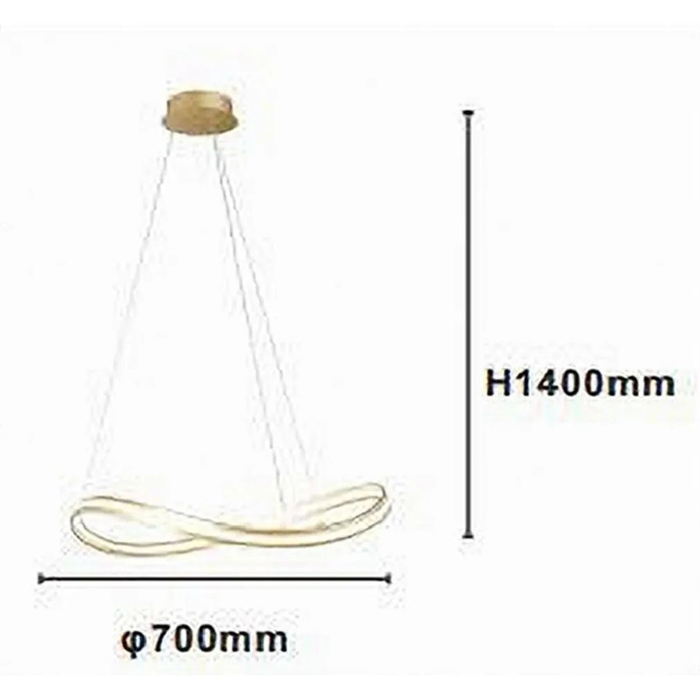 LAMPADARIO LED MODERNO A FIOCCO 100W LAMPADA A SOSPENSIONE LUCE 4000K 70CM ORO 33412