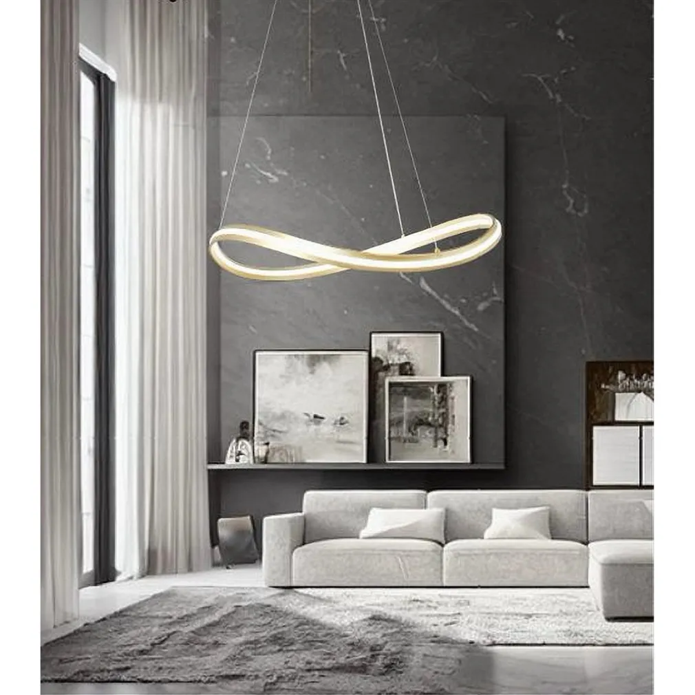 LAMPADARIO LED MODERNO A FIOCCO 100W LAMPADA A SOSPENSIONE LUCE 4000K 70CM ORO 33412