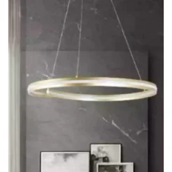 LAMPADARIO LED MODERNO A SEMICERCHIO 100W A SOSPENSIONE LUCE 4000K 70CM ORO 33450