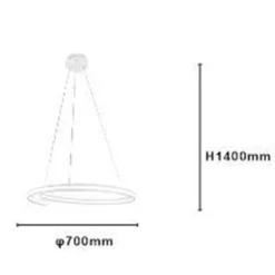 LAMPADARIO LED MODERNO A SEMICERCHIO 100W A SOSPENSIONE LUCE 4000K 70CM BIANCO 33436