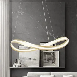 LAMPADARIO LED MODERNO A FIOCCO 100W LAMPADA A SOSPENSIONE LUCE 6500K 70CM ORO 33405