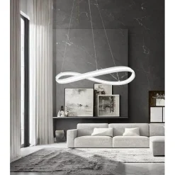 LAMPADARIO LED MODERNO A FIOCCO 100W LAMPADA A SOSPENSIONE LUCE 4000K 70CM BIANCO 33399