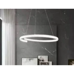 LAMPADARIO LED MODERNO A SEMICERCHIO 100W A SOSPENSIONE LUCE 6500K 70CM BIANCO 33429