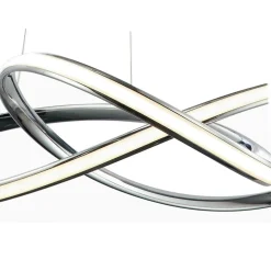 LAMPADARIO LED MODERNO INTRECCIATO 60W IP20 CROMATO CCT TRIPLA COLORAZIONE LUCE A50-A3C