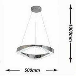 LAMPADARIO LED SOFFITTO 25 W SOSPESO IN ACCIAIO CRISTALLO LUCE FREDDA 8000K B72