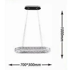 LAMPADARIO LED SOFFITTO 38W SOSPESO 1 ELLISSE IN CRISTALLO LUCE FREDDA 8000K B69