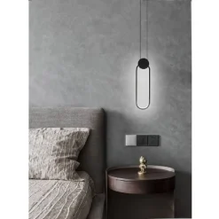 LAMPADARIO LED SOSPENSIONE MODERNO METALLO NERO 14W LUCE 3000K 4000K 6500K LP-03