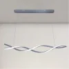 LAMPADARIO LED SOSPENSIONE 48W ARGENTO SPIRALE ONDULATO VORTICE INTRECCIATO LUCE 6500K 32538