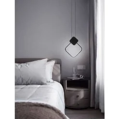 LAMPADARIO LED SOSPENSIONE 12 W METALLO NERO MODERNO LUCE 3000K 4000K 6500K LP-02