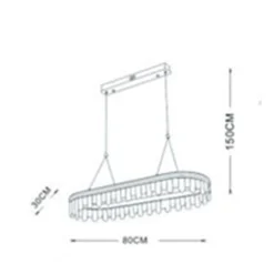 LAMPADARIO LED SOSPESO ORO 50 W OVALE CON CRISTALLI 3 COLORAZIONE LUCE LP-40-3C