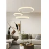 LAMPADARIO LED 60W A SOSPENSIONE 3 ANELLI CRISTALLI LUCE 3000K 6500K 4000K LP-39B